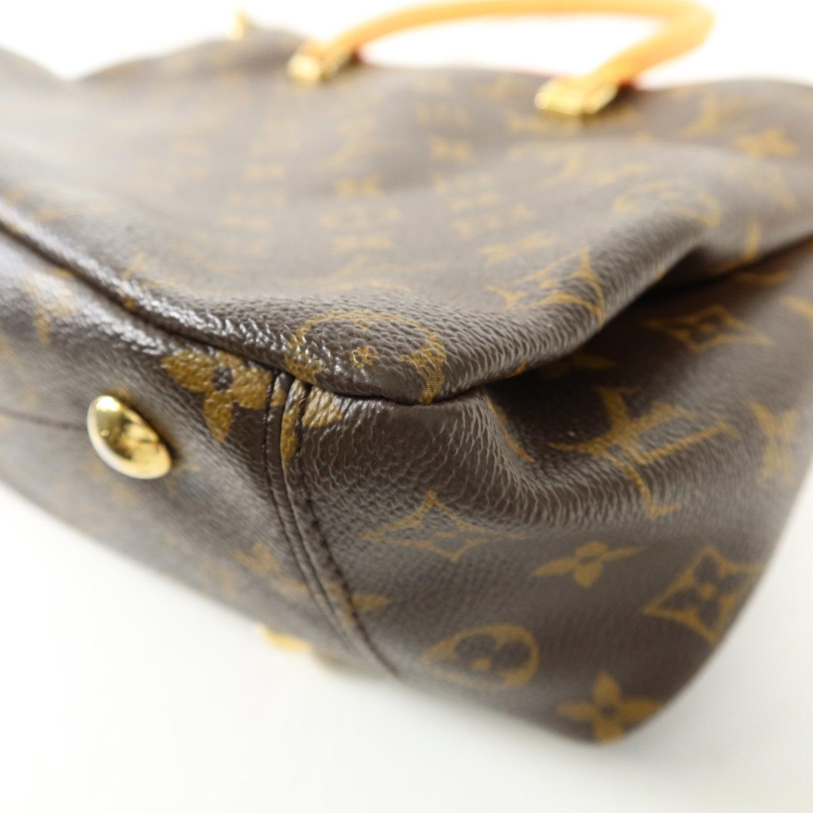 LOUIS VUITTON Monogram Pallas金扣手挽肩背兩用袋棕色/紅色