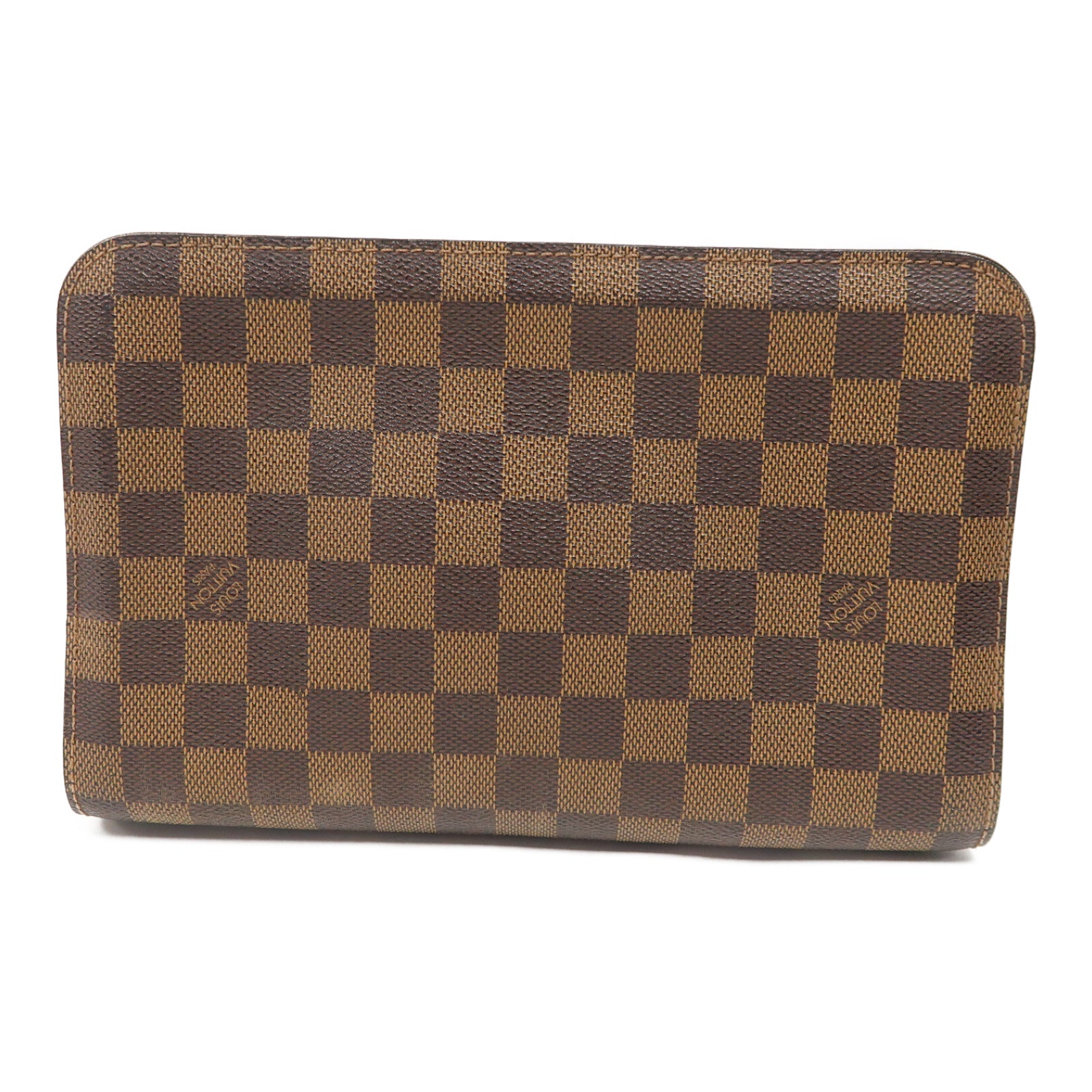 LOUIS VUITTON Damier Saint Louis金扣手拿包啡色