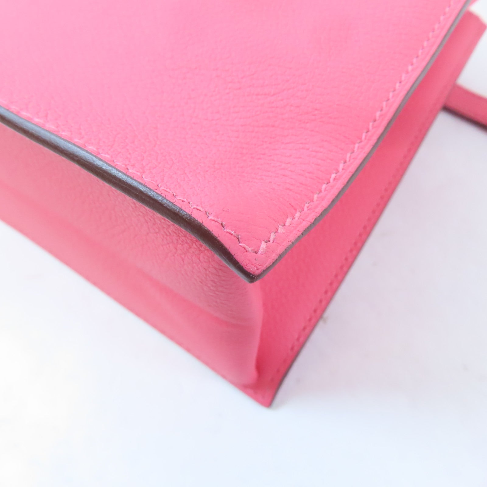 HERMES Evercolor皮革Kelly Danse II銀扣肩背袋腰包Rose Azalee/粉紅色