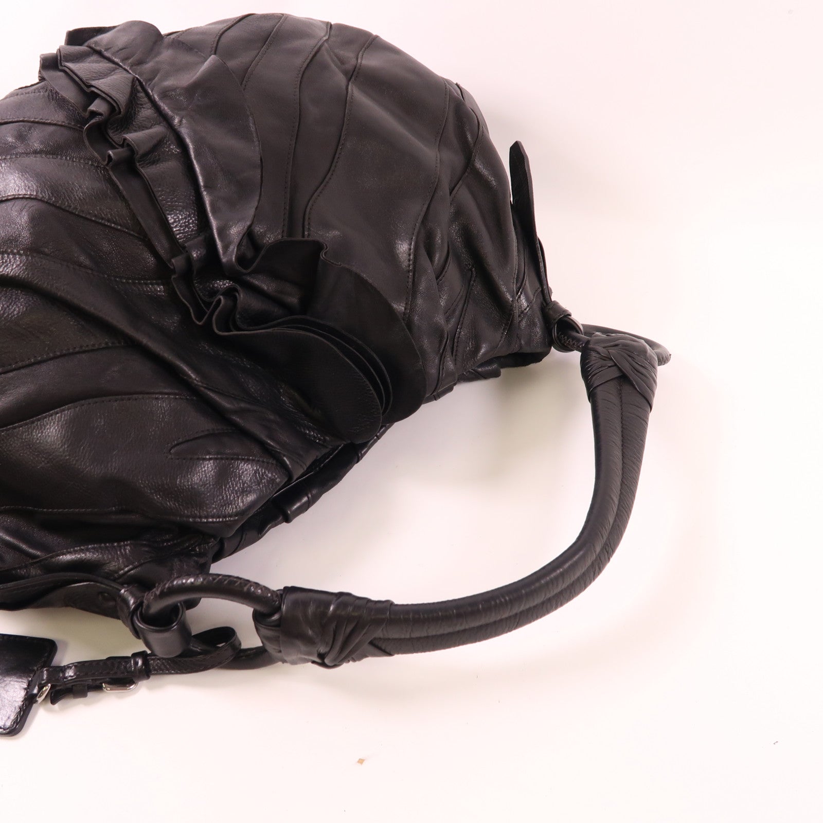 PRADA 皮革Shoulder Bag銀扣肩背袋