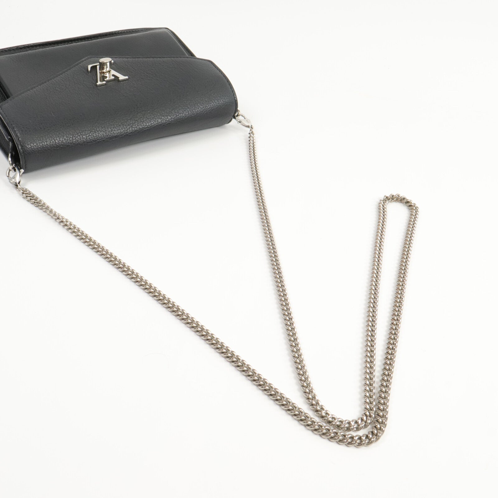 LOUIS VUITTON 牛皮皮革Mylockme銀扣鏈帶肩背袋