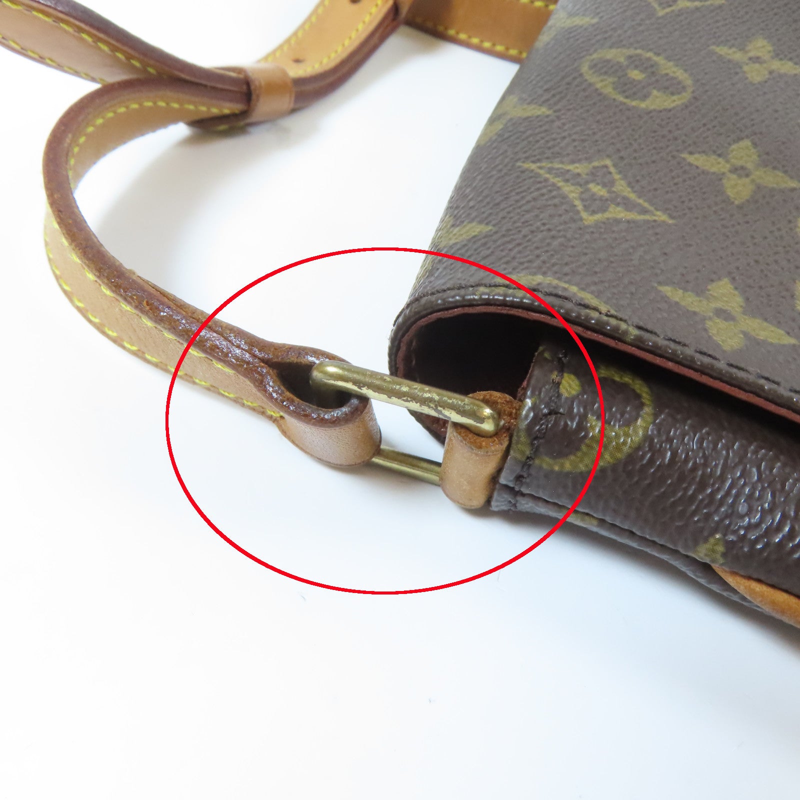 LOUIS VUITTON Monogram Musette Tango金扣肩背袋啡色