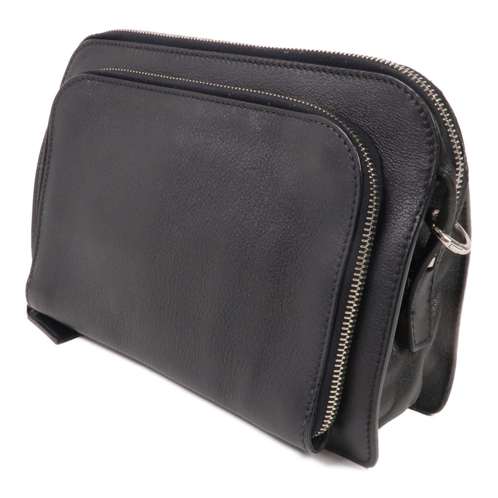 PRADA 牛皮皮革Clutch Bag銀扣手拿包