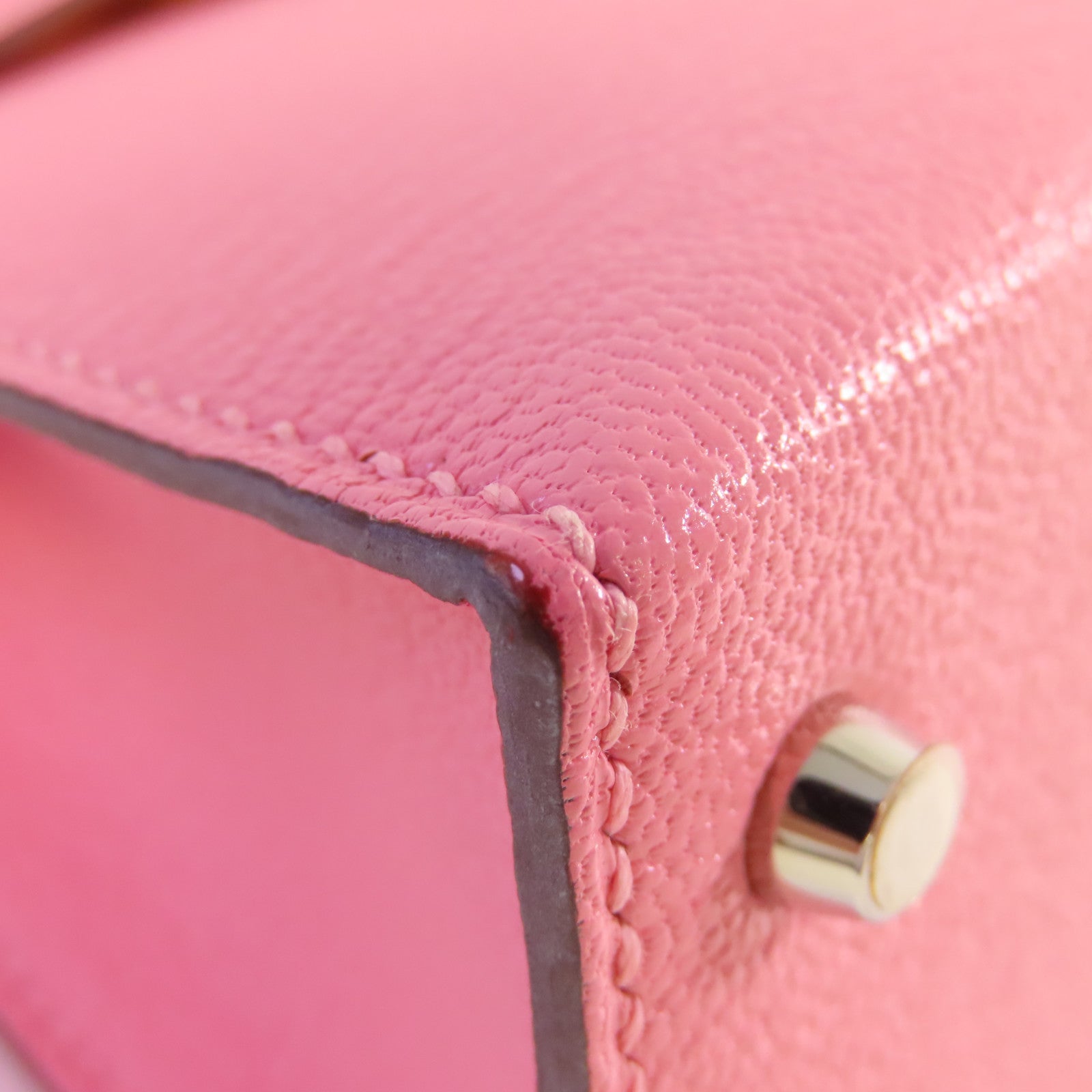 HERMES Chevre皮革Mini Kelly 2 2Way Shoulder Bag銀扣手挽肩背兩用袋Rose Confetti糖果粉色/Orange橙色