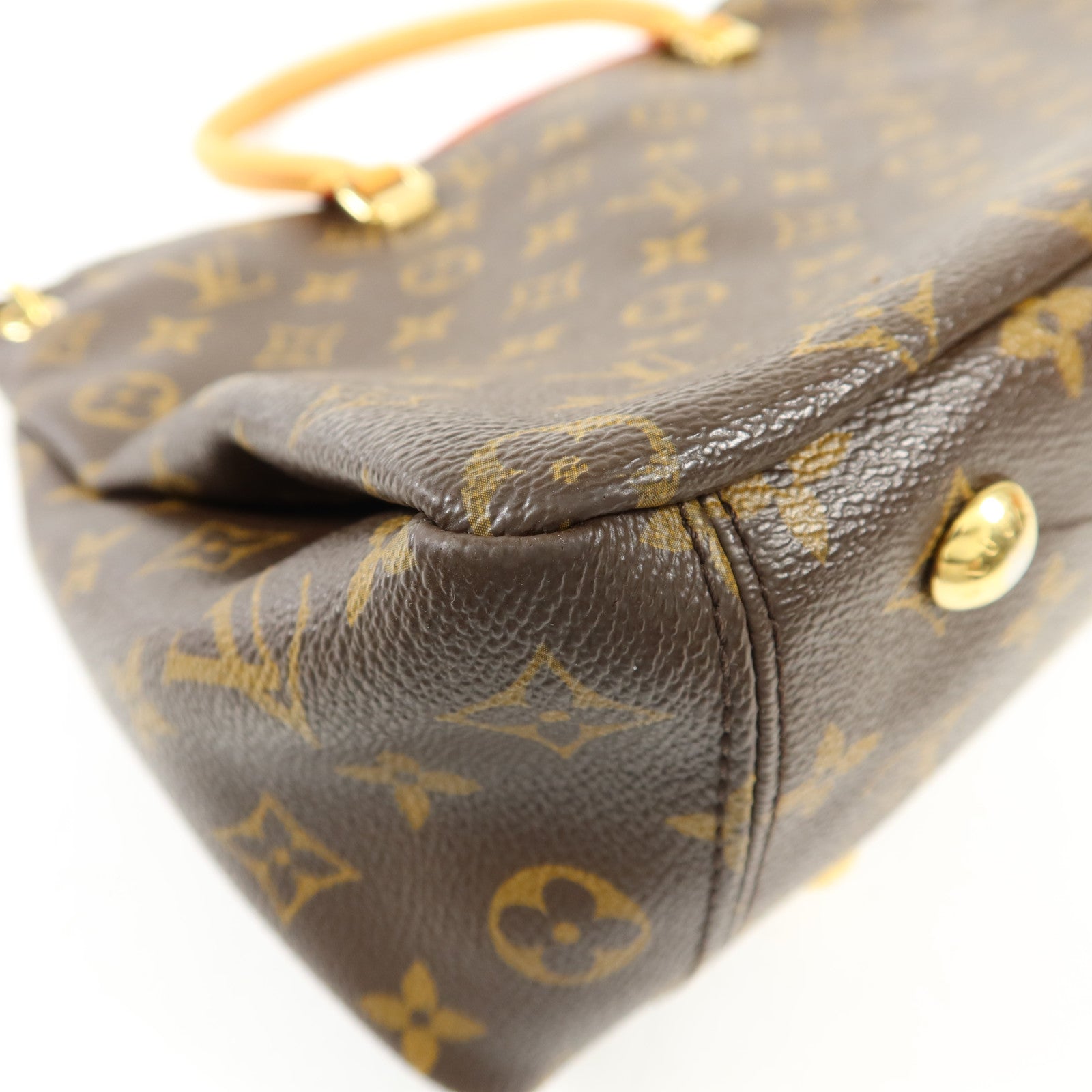 LOUIS VUITTON Monogram Pallas金扣手挽肩背兩用袋棕色/紅色
