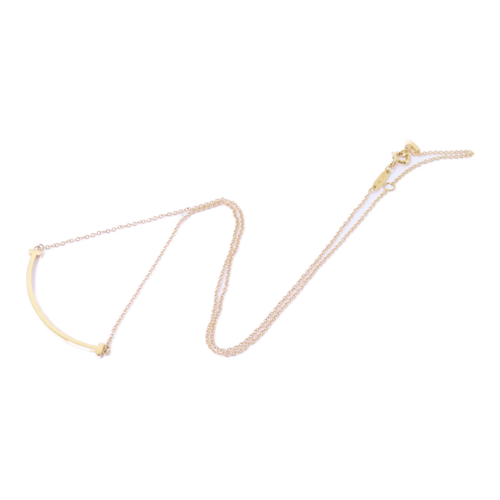 TIFFANY＆CO 18K黃金T Smile Necklace項鍊