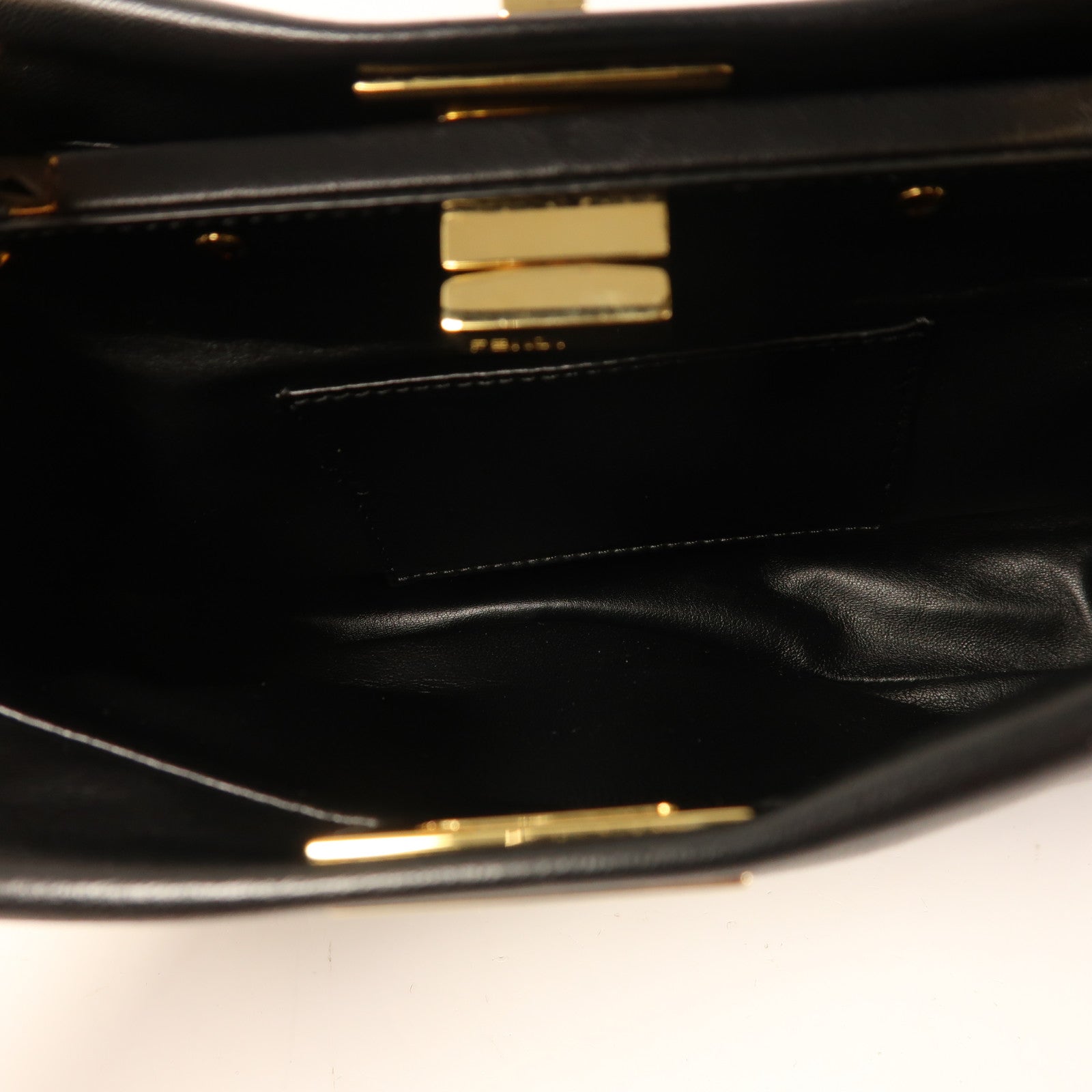 FENDI 羊皮皮革Mini Peekaboo金扣手挽肩背兩用袋