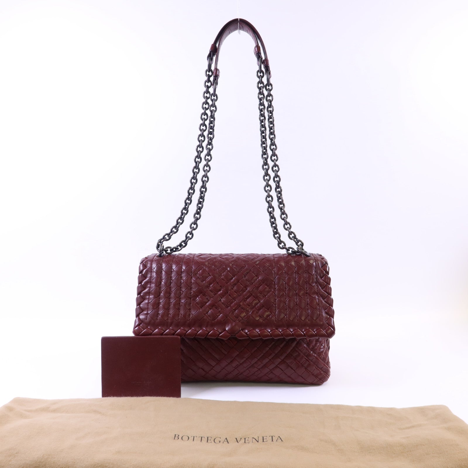 BOTTEGA VENETA 織紋皮革Shoulder Bag鏈帶肩背袋