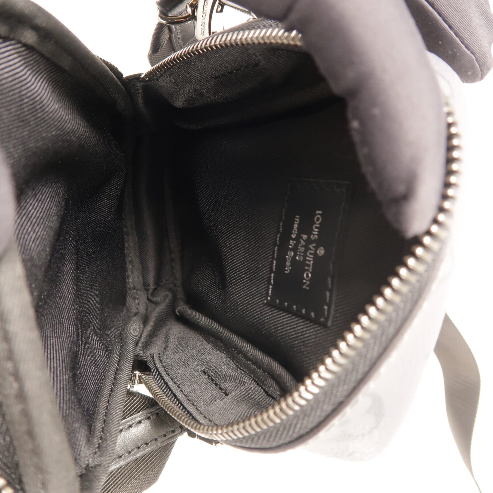 LOUIS VUITTON Monogram Eclipse Double Phone Pouch銀扣肩背袋