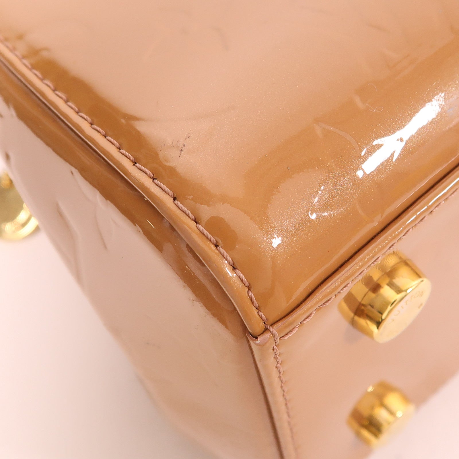 LOUIS VUITTON LV GHW Brea MM 2 Way Shoulder Bag M91588 Monogram Vernis Beige