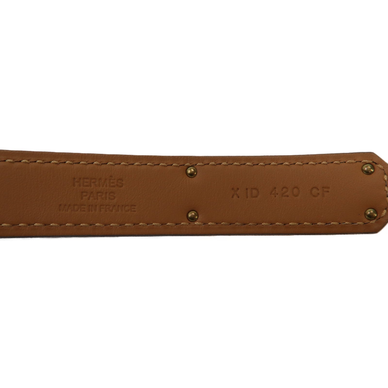 HERMES 皮革Kelly 18 Belt金扣皮帶藍色