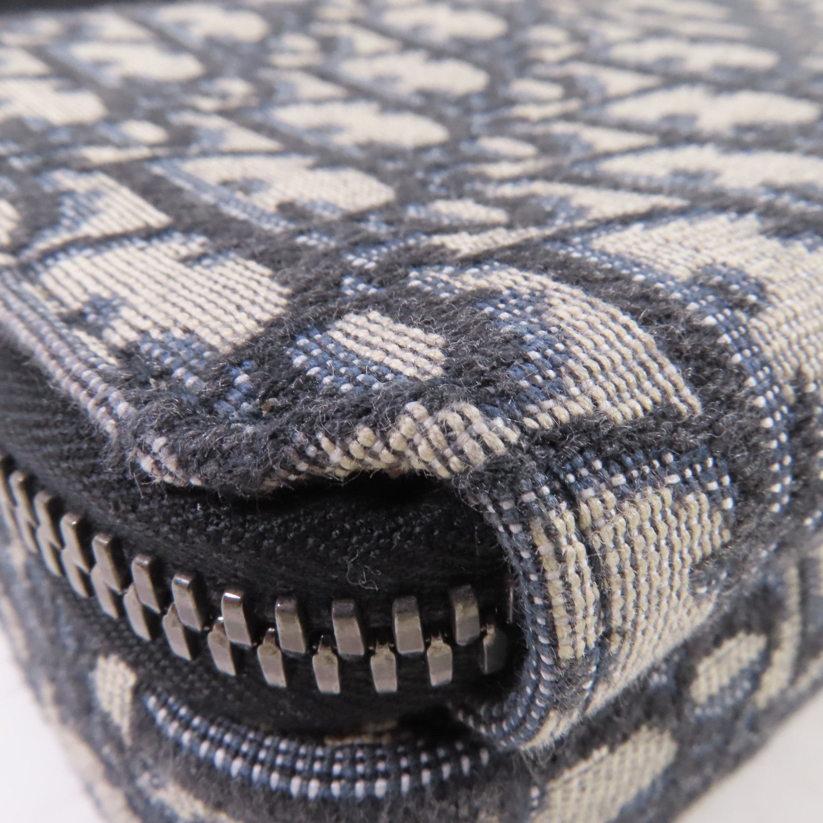 Dior Oblique帆布Zipped Pouch With Shoulder Bag銀扣肩背袋啡色/藍色
