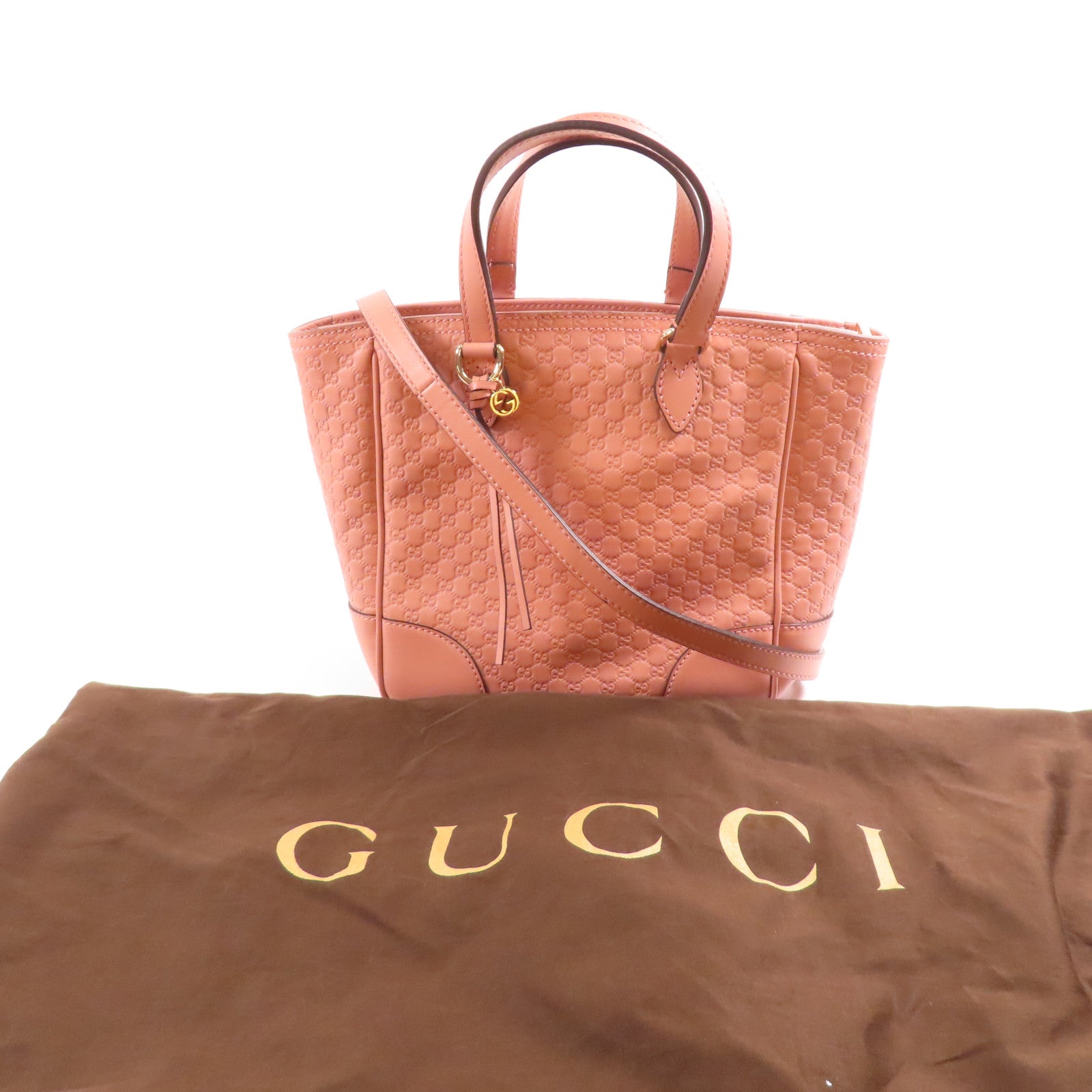GUCCI 牛皮皮革2 Way Shoulder金扣手挽肩背兩用袋