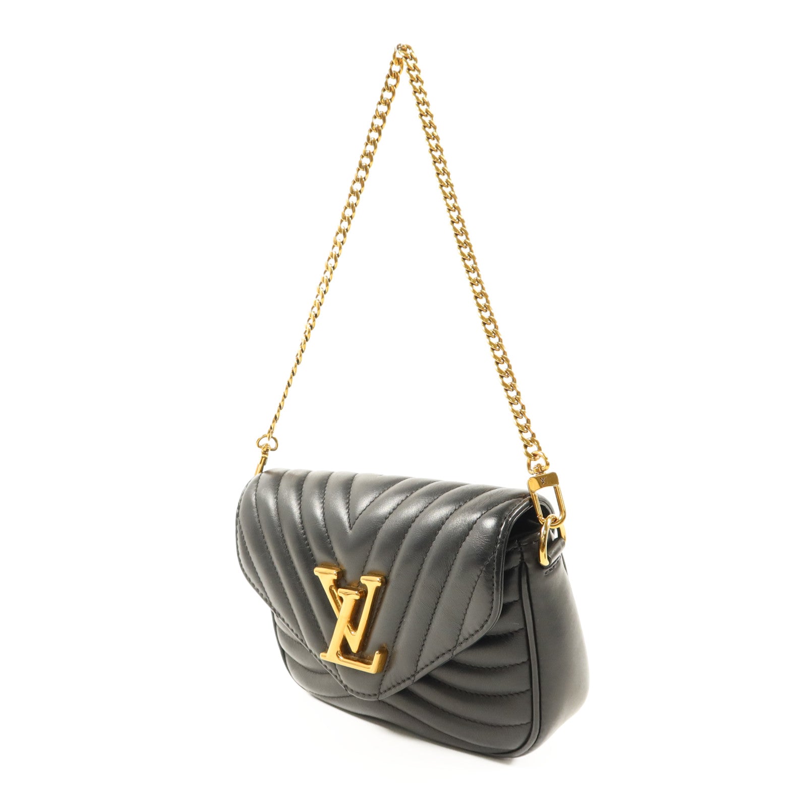 LOUIS VUITTON 牛皮皮革New Wave金扣手挽鏈帶肩背兩用袋