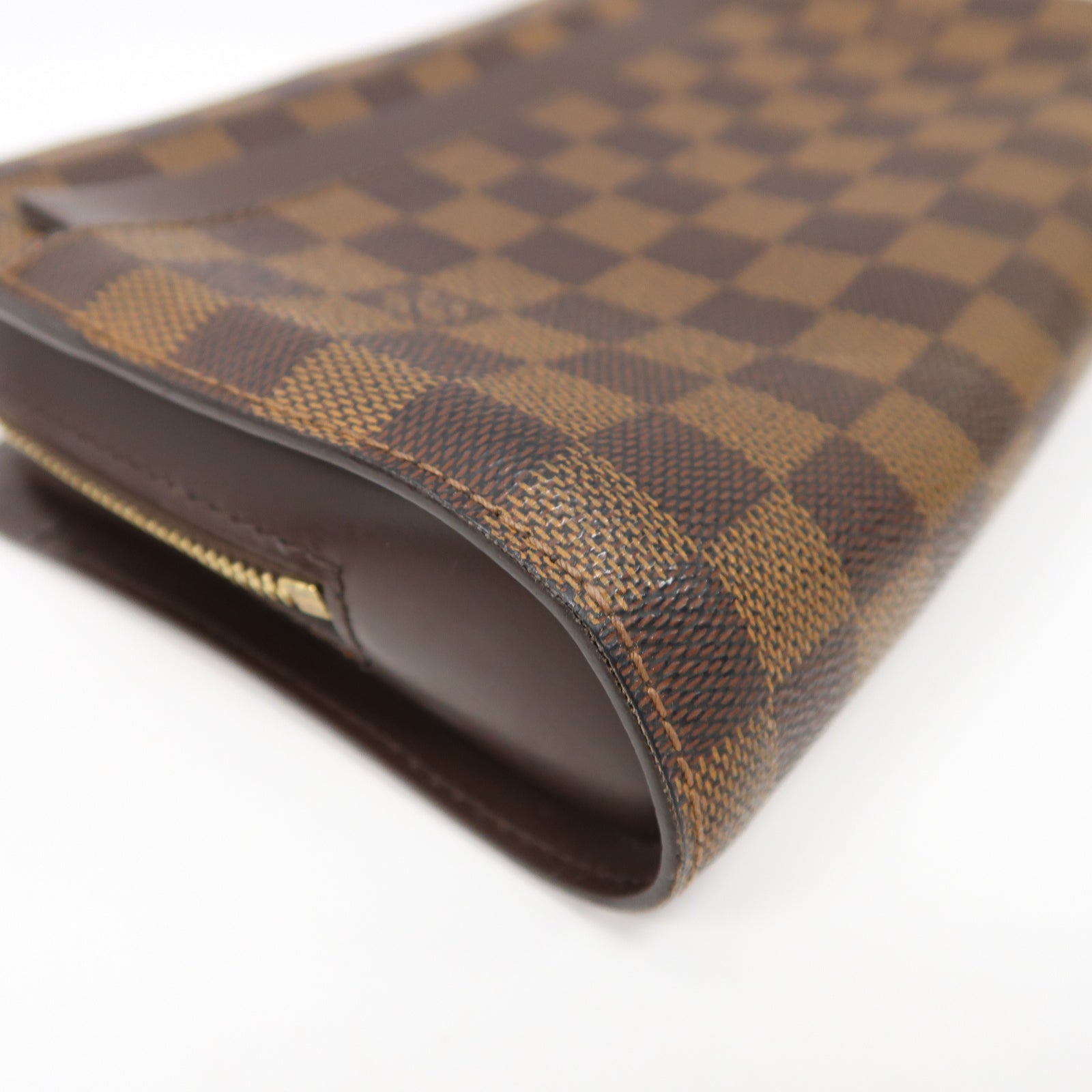 LOUIS VUITTON Damier Saint Louis金扣手拿包啡色
