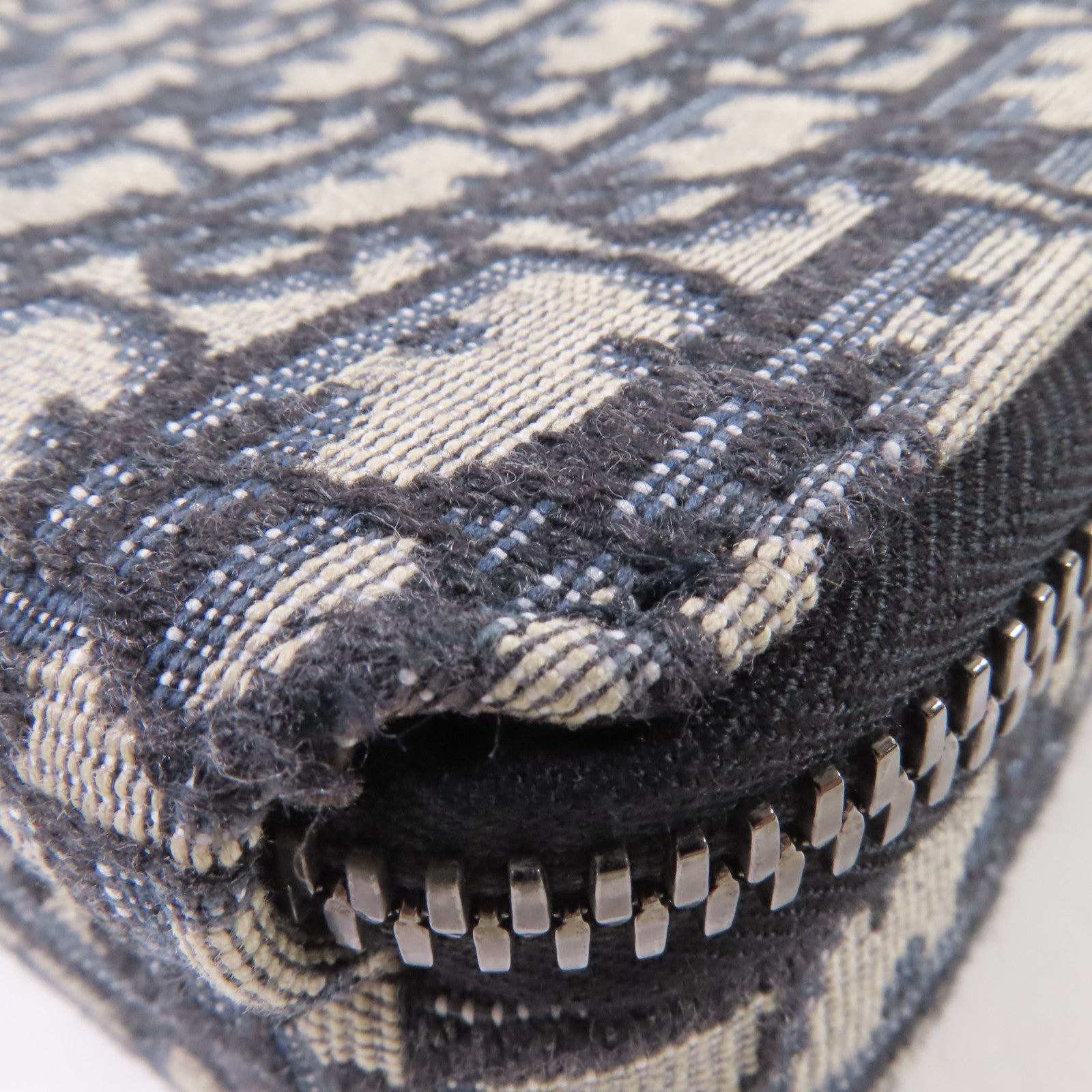 Dior Oblique帆布Zipped Pouch With Shoulder Bag銀扣肩背袋啡色/藍色