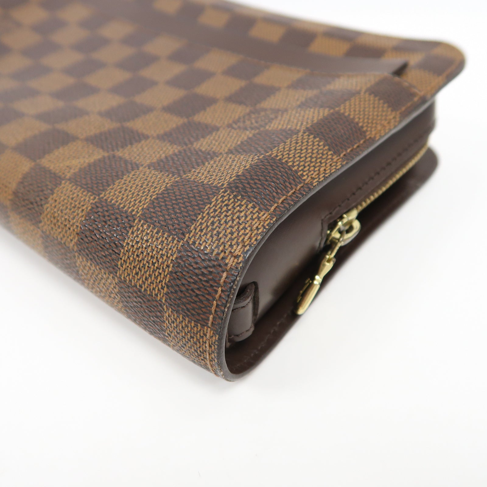 LOUIS VUITTON Damier Saint Louis金扣手拿包啡色
