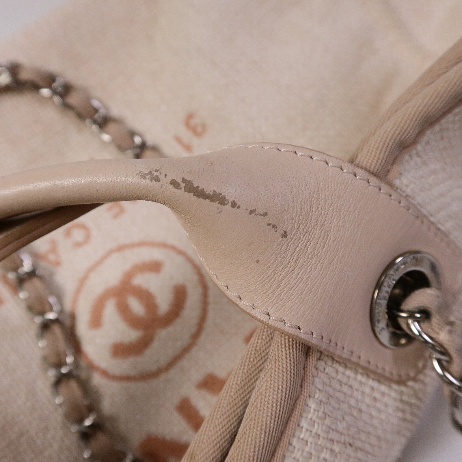 CHANEL 帆布Deauville Tote Bag手挽肩背兩用袋