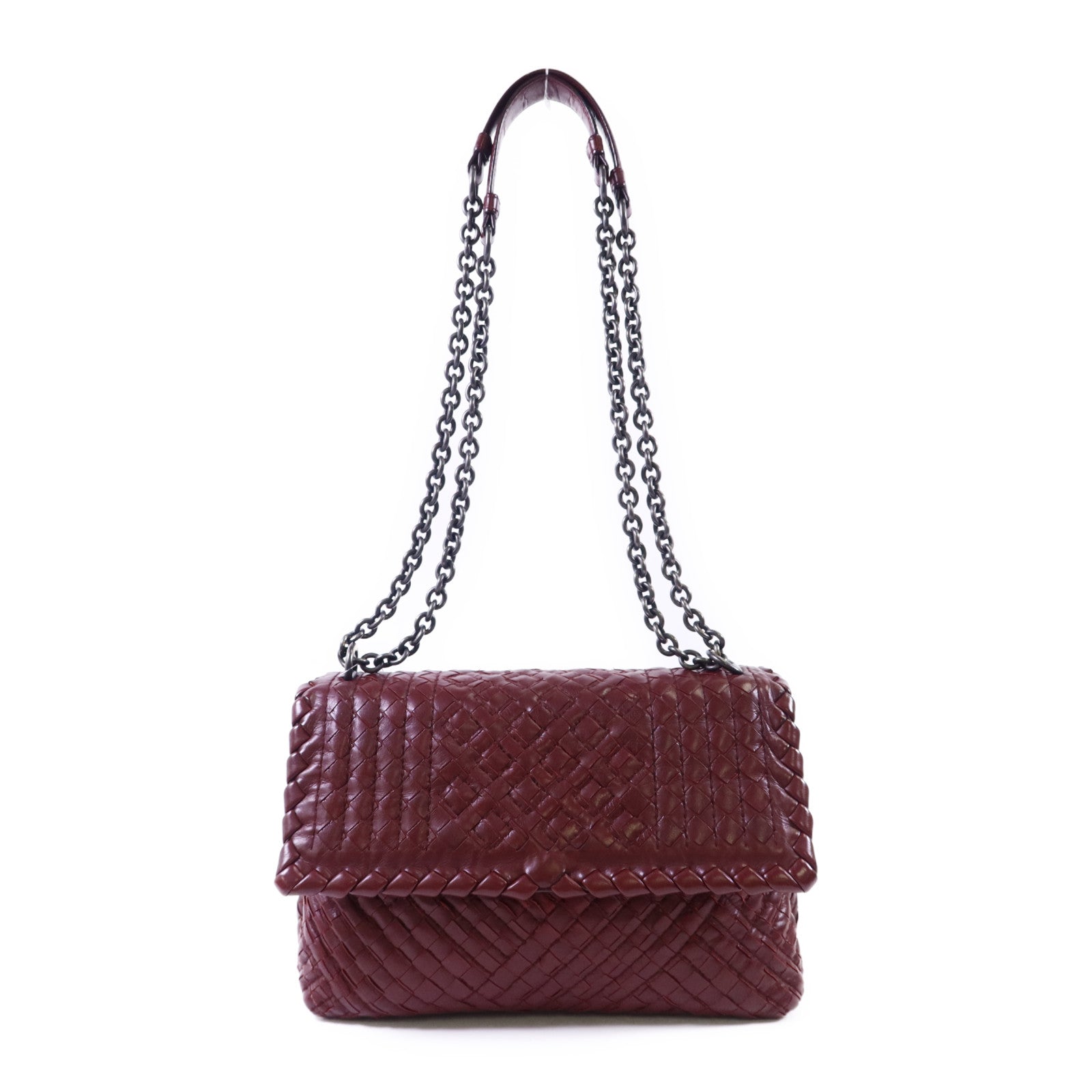 BOTTEGA VENETA 【激減優惠】織紋皮革Shoulder Bag鏈帶肩背袋