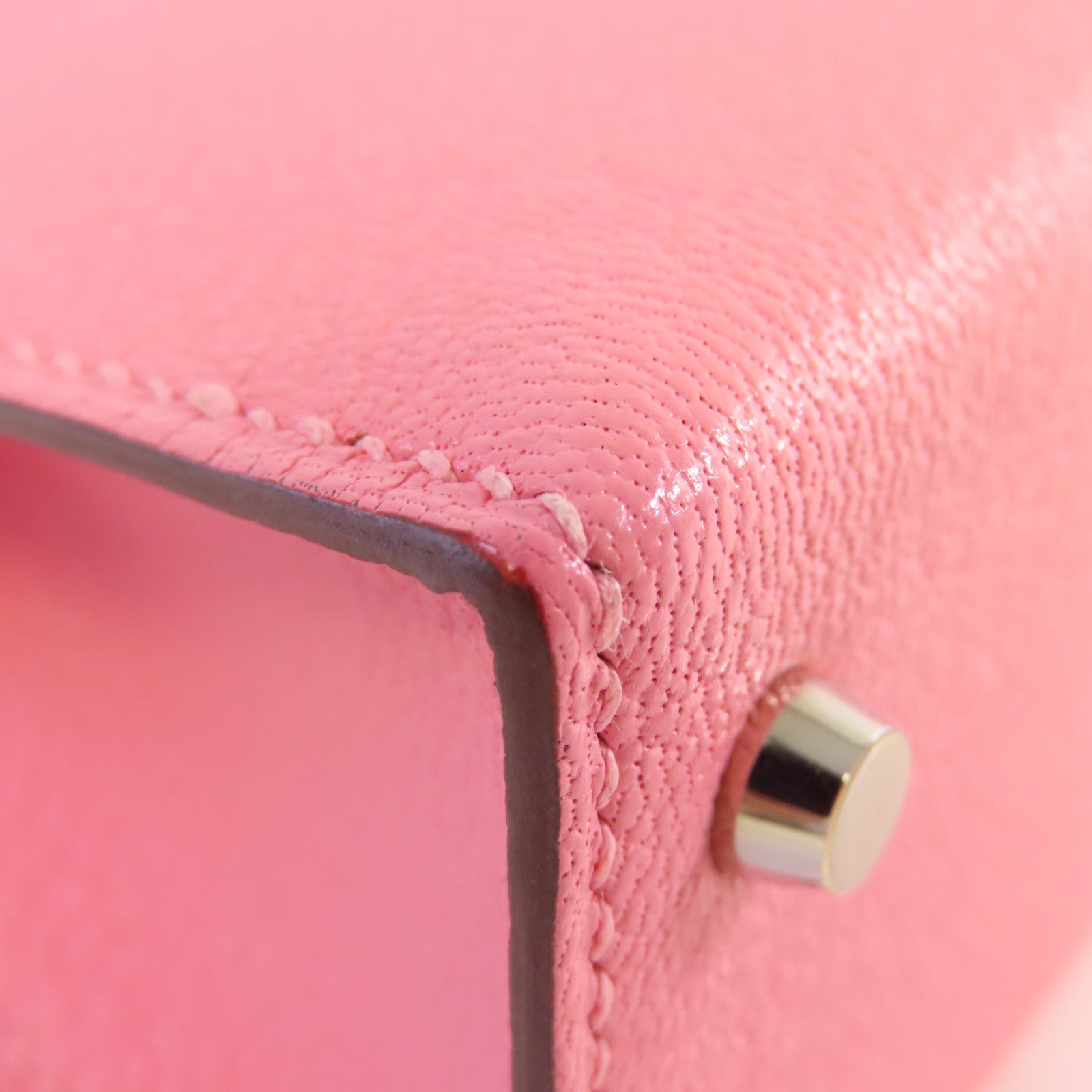 HERMES Chevre皮革Mini Kelly 2 2Way Shoulder Bag銀扣手挽肩背兩用袋Rose Confetti糖果粉色/Orange橙色