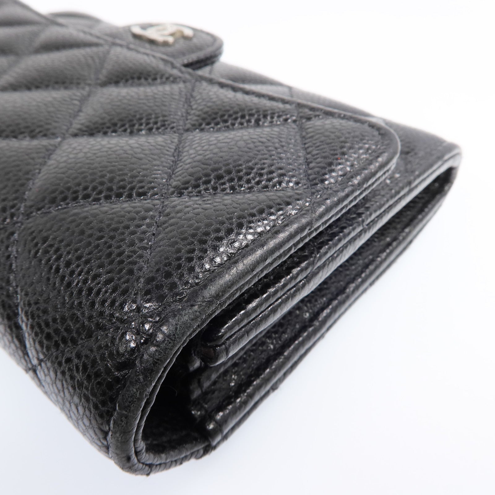 CHANEL 牛皮皮革Wallet銀扣長錢包