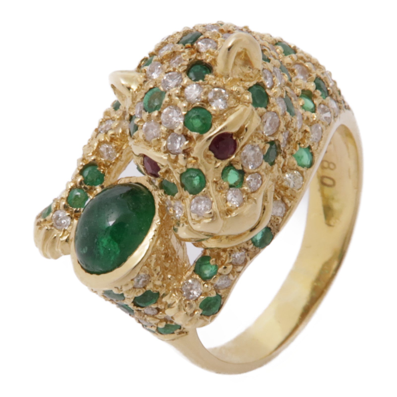 JEWELRY【激減優惠】 18K黃金Emerald Ring 綠寶石戒指 US#6.5