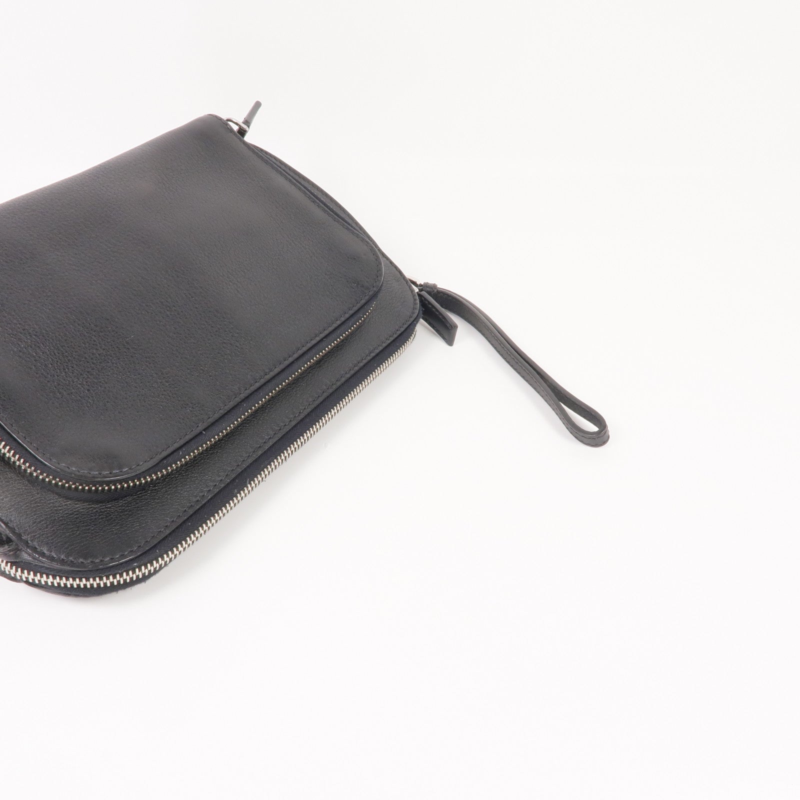 PRADA 牛皮皮革Clutch Bag銀扣手拿包