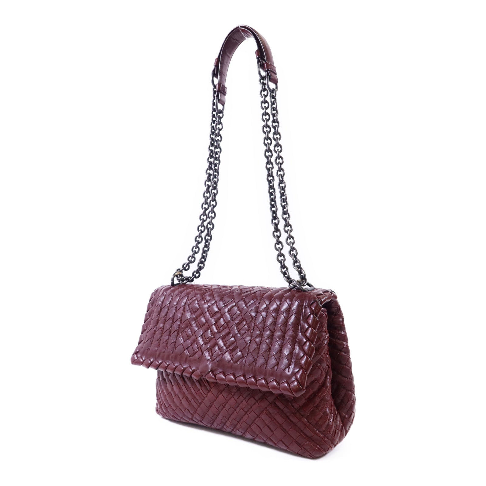 BOTTEGA VENETA 【激減優惠】織紋皮革Shoulder Bag鏈帶肩背袋
