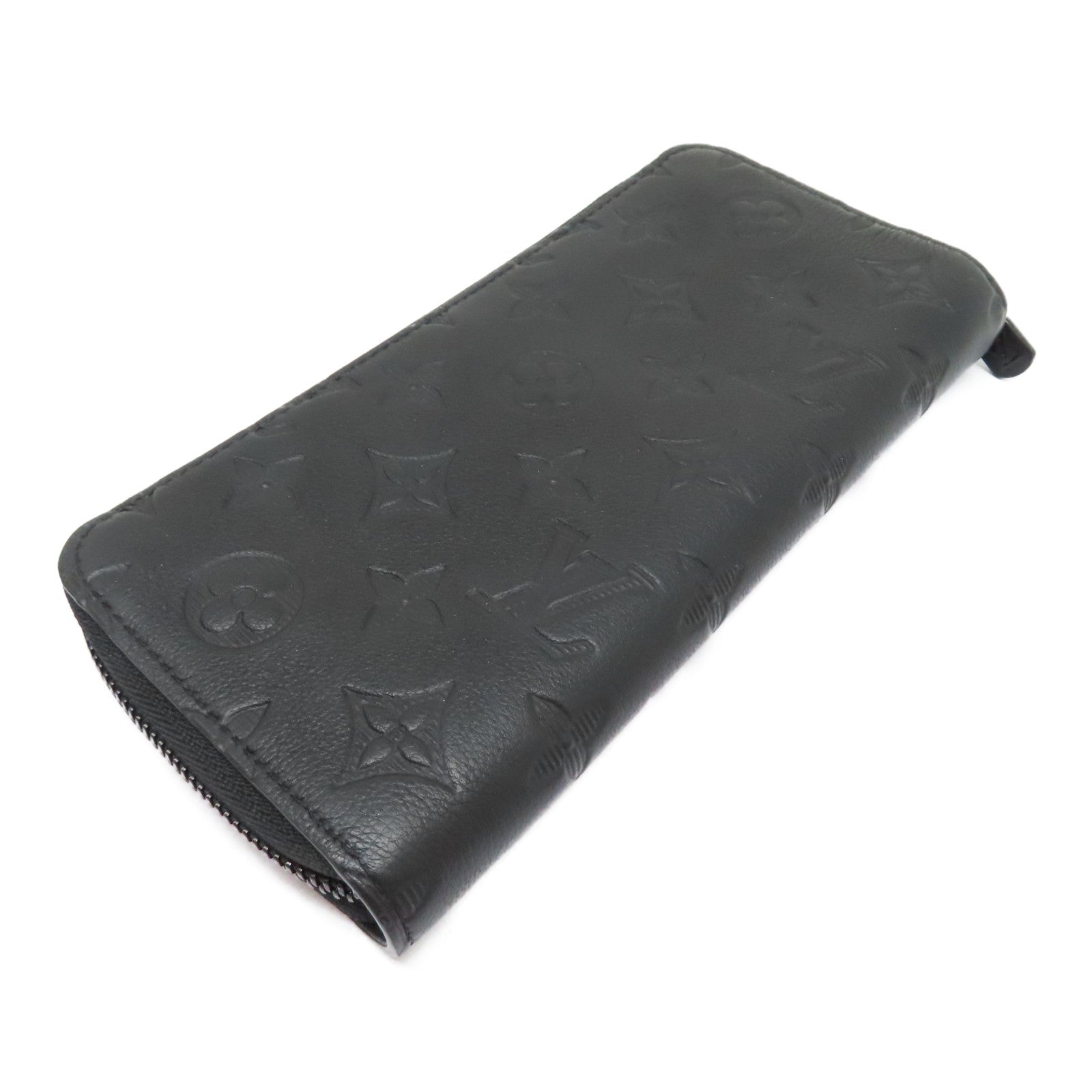 LOUIS VUITTON Monogram Shadow Zippy Vertical長錢包黑色