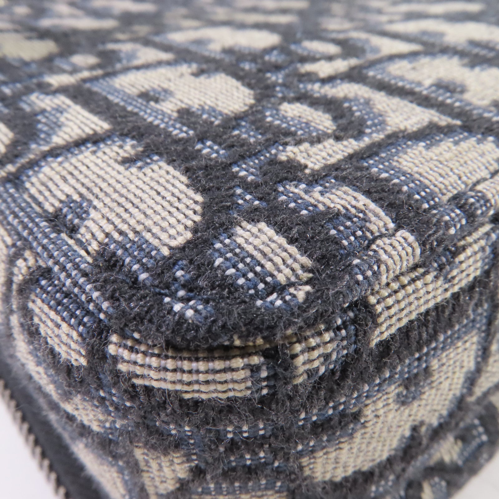 Dior Oblique帆布Zipped Pouch With Shoulder Bag銀扣肩背袋啡色/藍色
