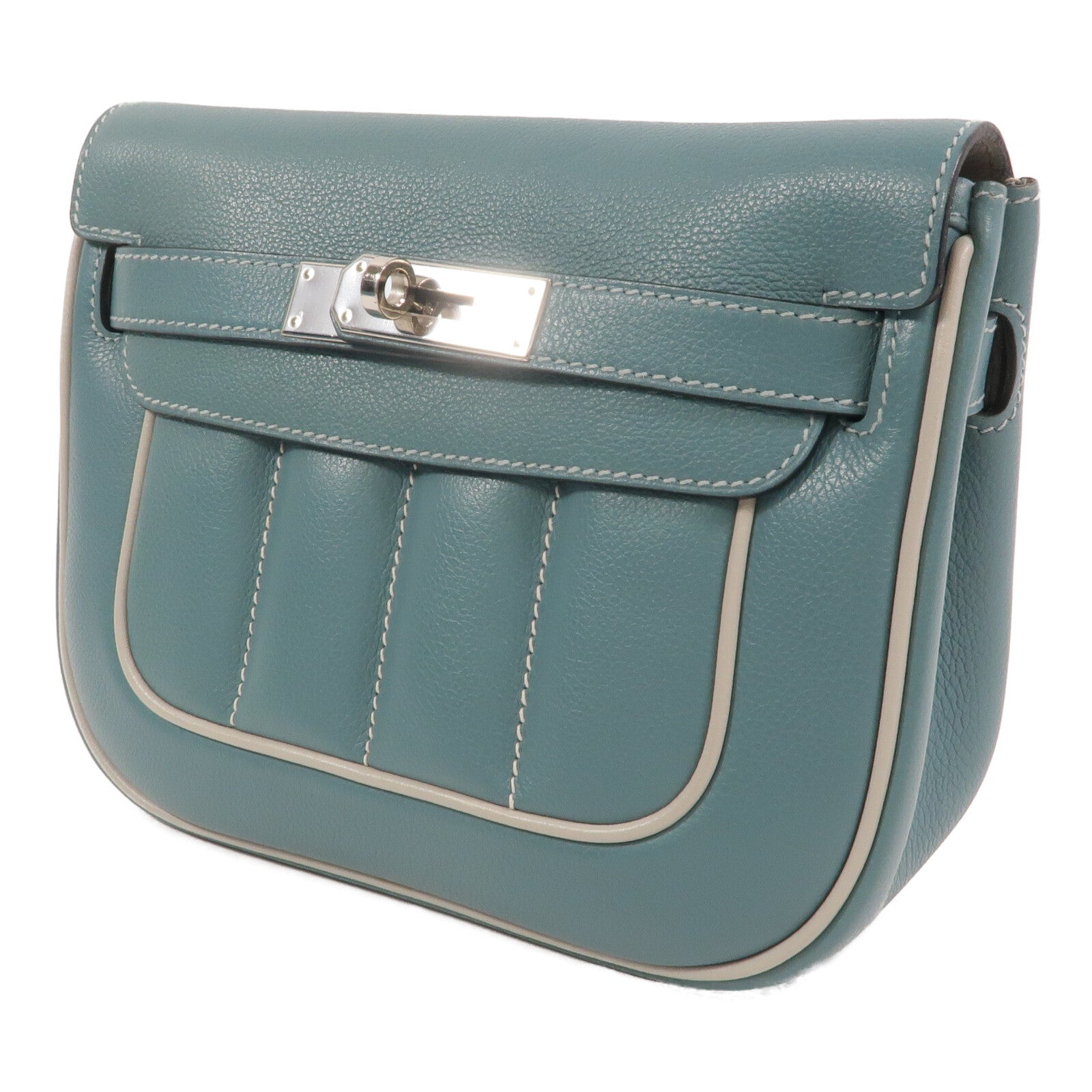 HERMES Eevercolor皮革Mini Berline肩背袋Ciel/Girs Pearl