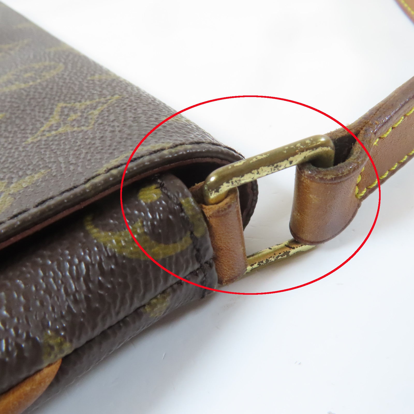 LOUIS VUITTON Monogram Musette Tango金扣肩背袋啡色