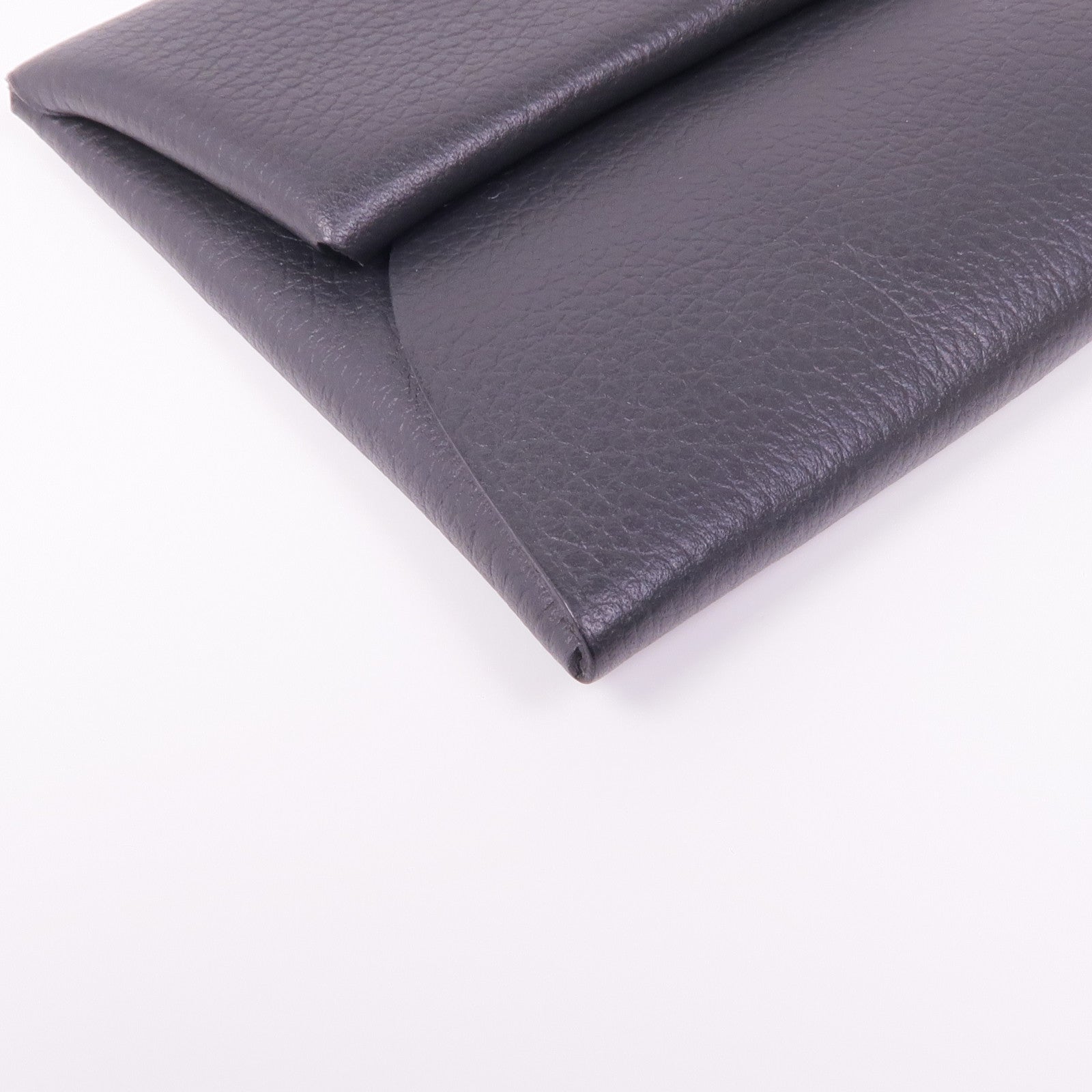 HERMES Evercolor皮革Coin Case銀扣零錢包Noir