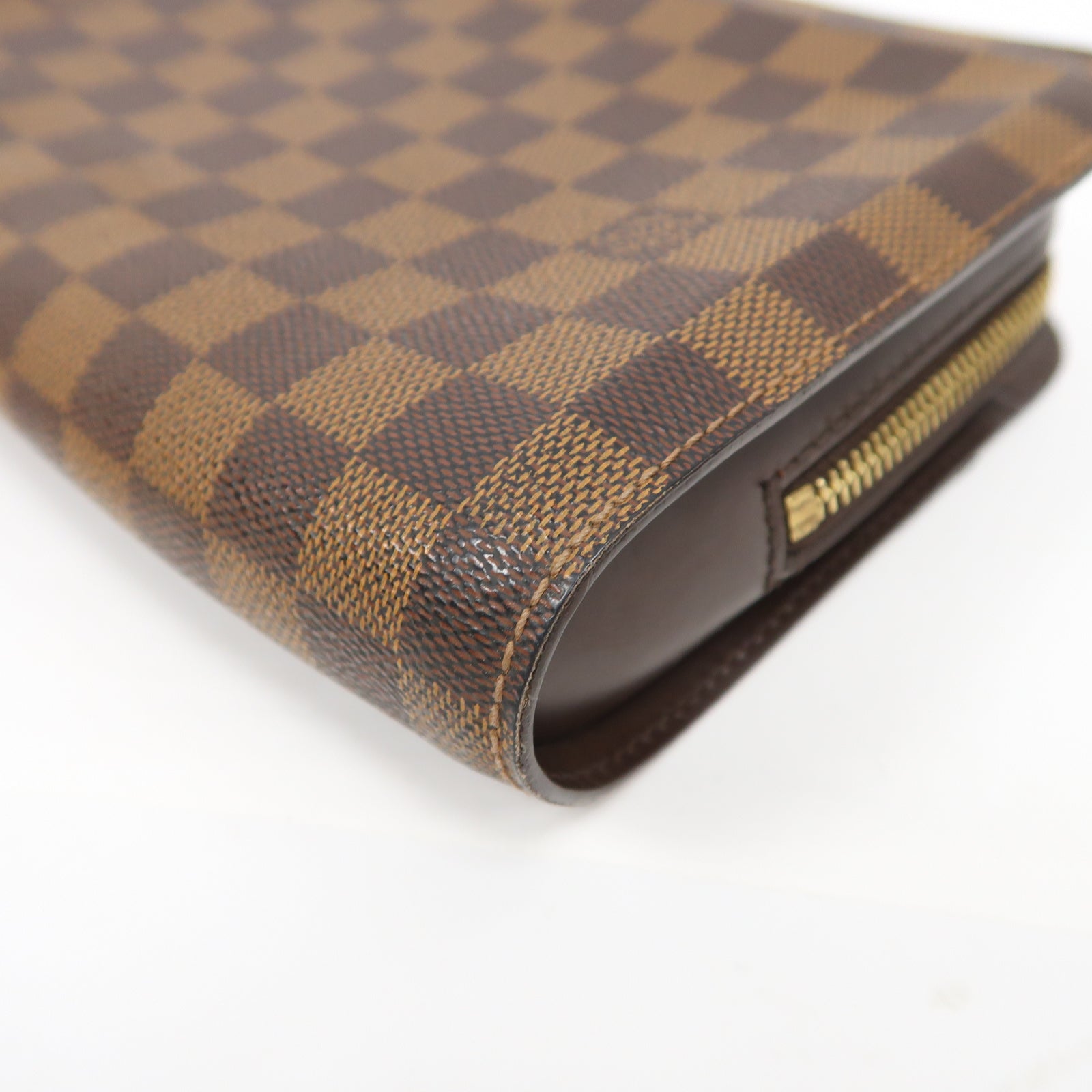 LOUIS VUITTON Damier Saint Louis金扣手拿包啡色