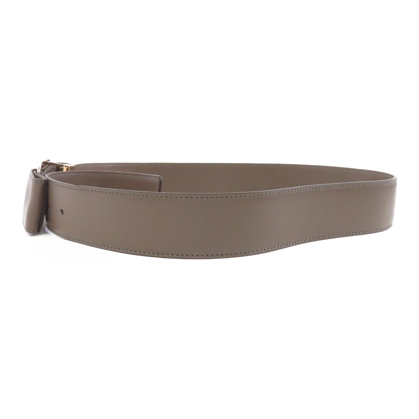 Salvatore Ferragamo 牛皮皮革Belt 80cm金扣皮帶米灰色