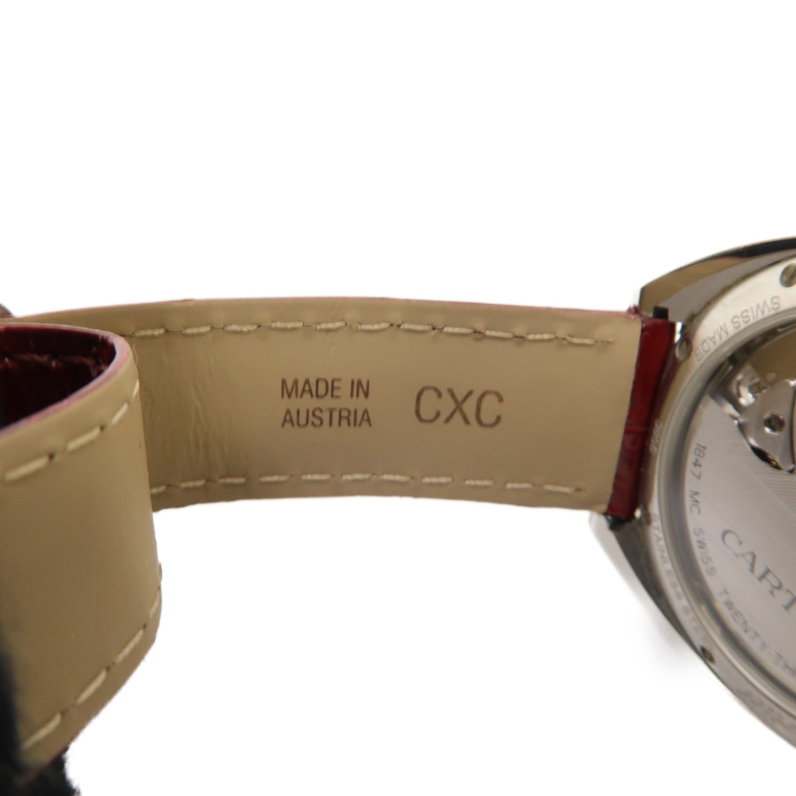 CARTIER Cartier Cle De Cartier不鏽鋼/鱷魚皮革手錶自動機芯白色