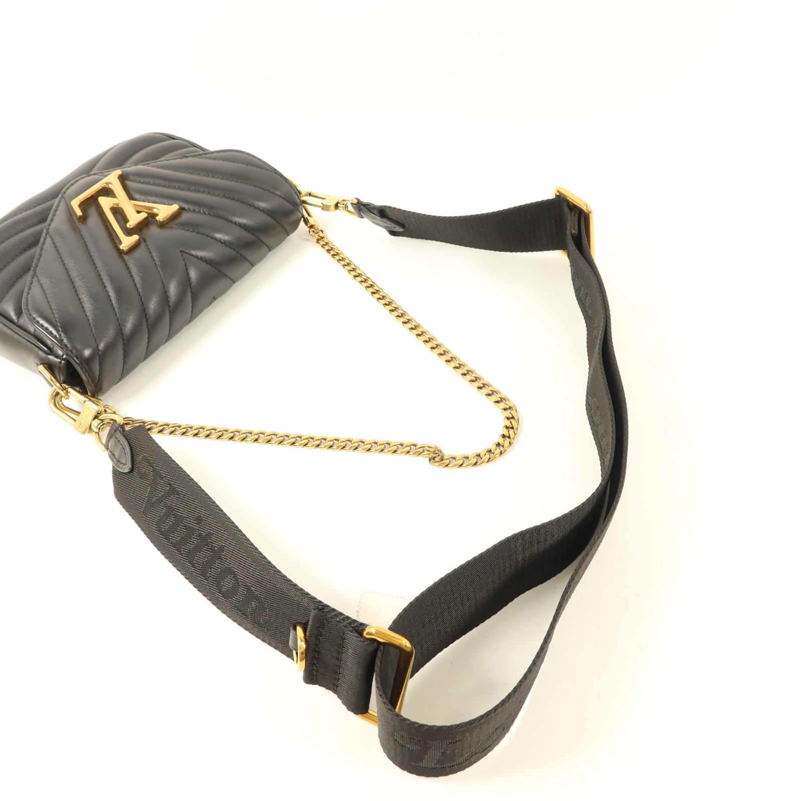 LOUIS VUITTON 牛皮皮革New Wave金扣手挽鏈帶肩背兩用袋