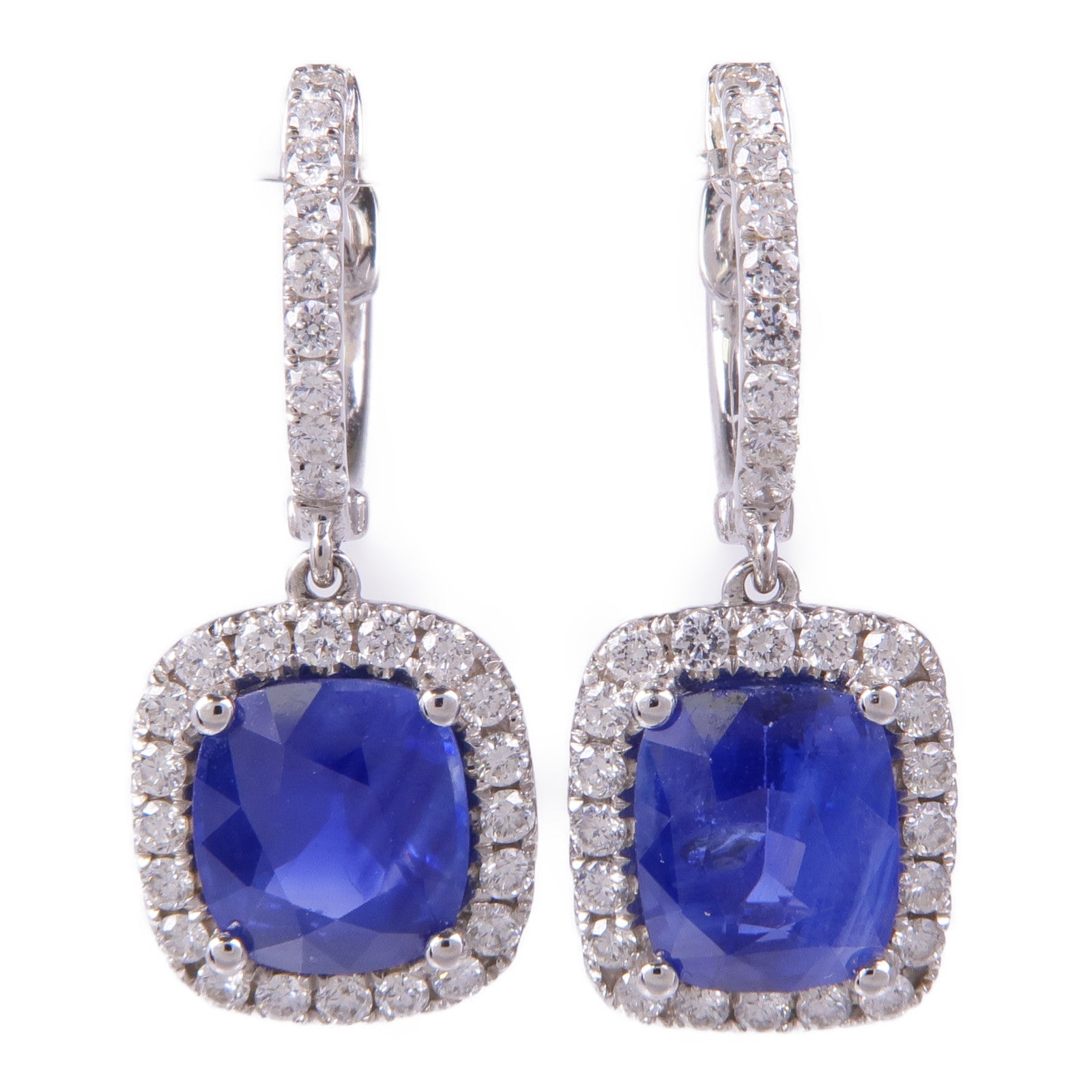 JEWELRY 18K白金Sapphire Earrings藍寶石/鑽石耳環