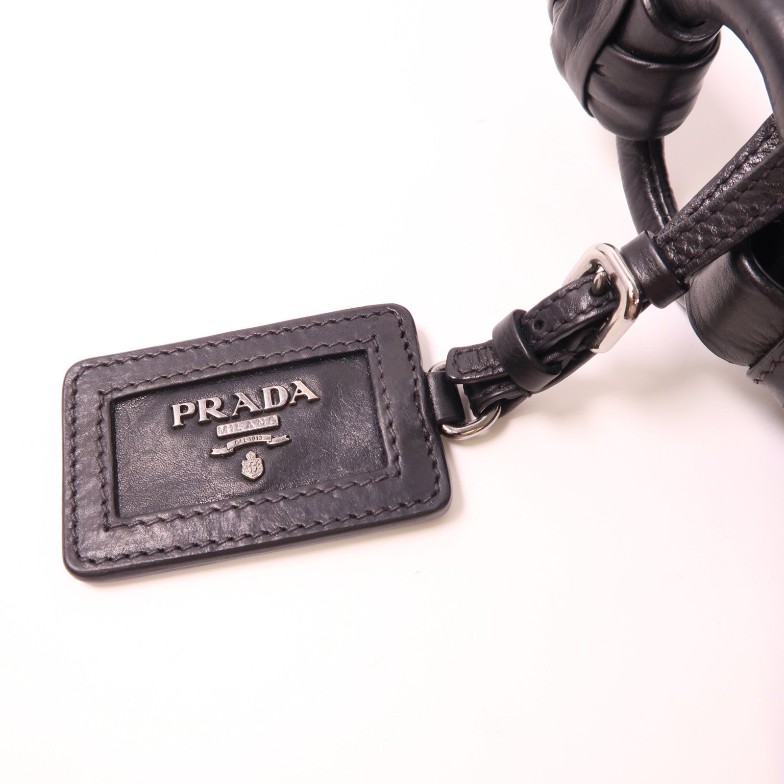 PRADA 皮革Shoulder Bag銀扣肩背袋