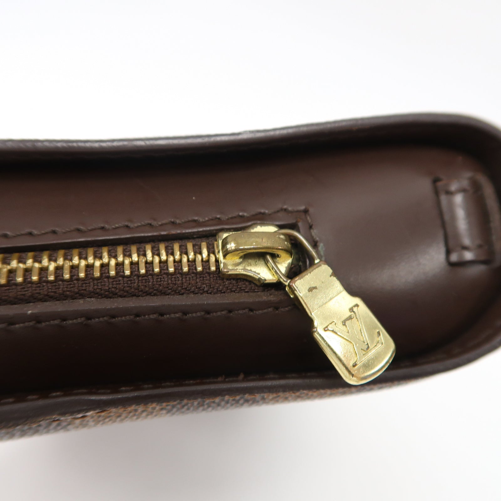 LOUIS VUITTON Damier Saint Louis金扣手拿包啡色