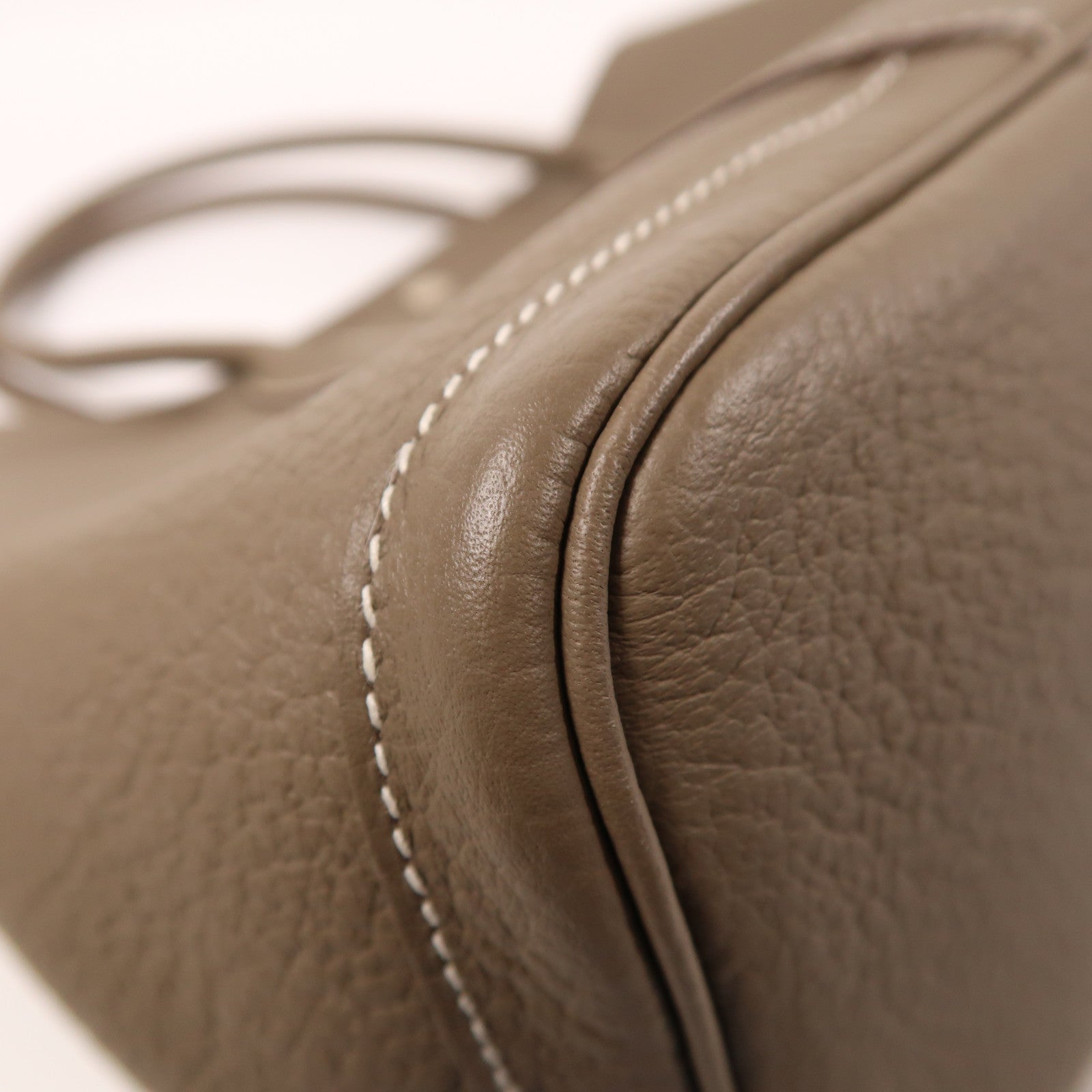 HERMES Negonda皮革Garden Party PM銀扣手挽袋Etoupe