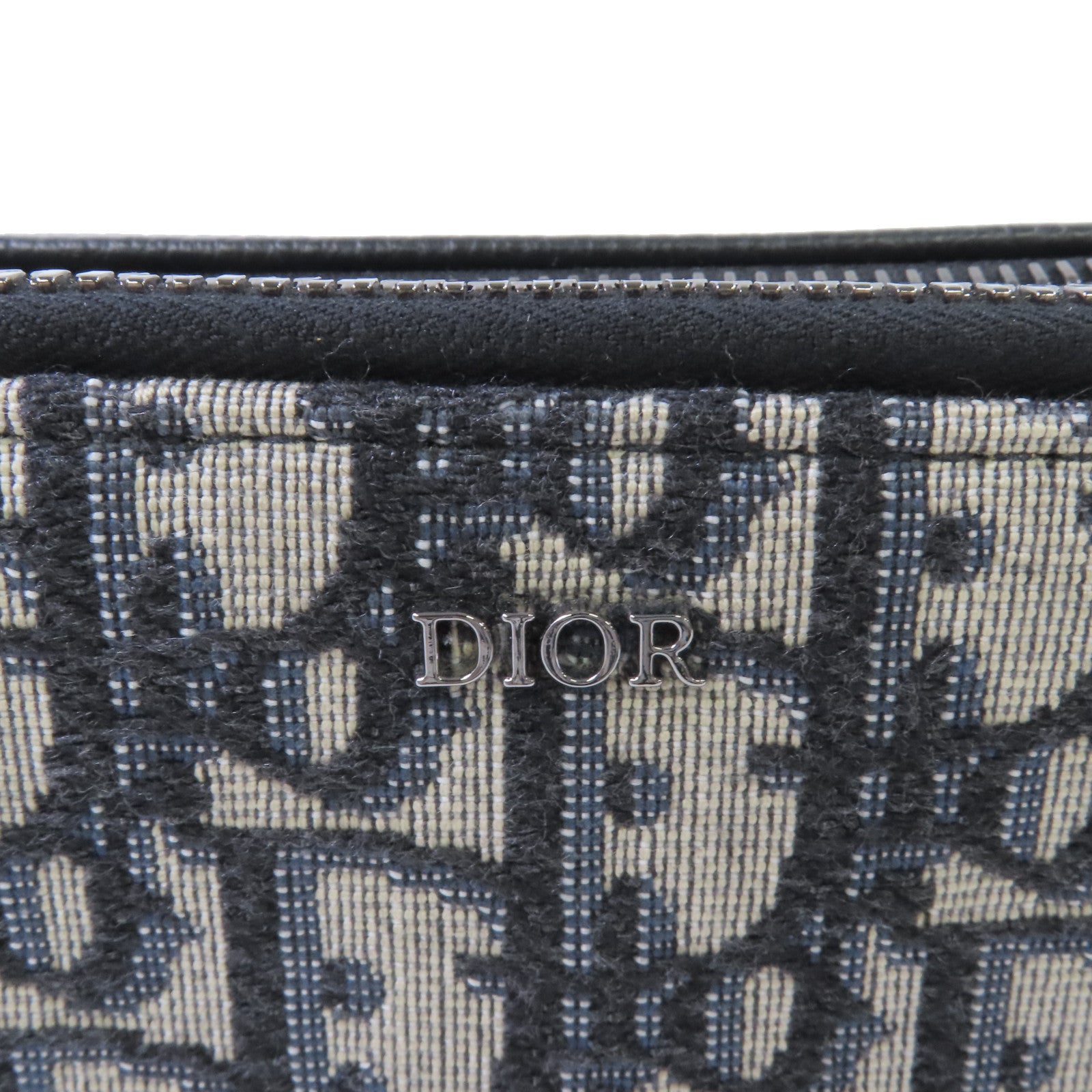 Dior Oblique帆布Zipped Pouch With Shoulder Bag銀扣肩背袋啡色/藍色