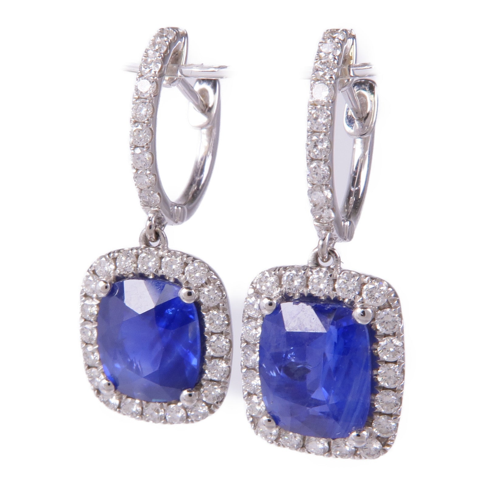 JEWELRY 18K白金Sapphire Earrings藍寶石/鑽石耳環