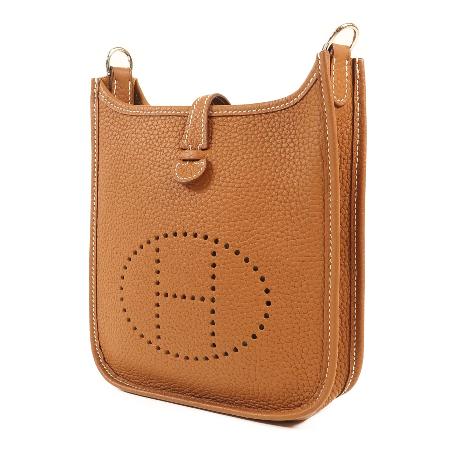 HERMES Clemence皮革Evelyne TPM銀扣肩背袋