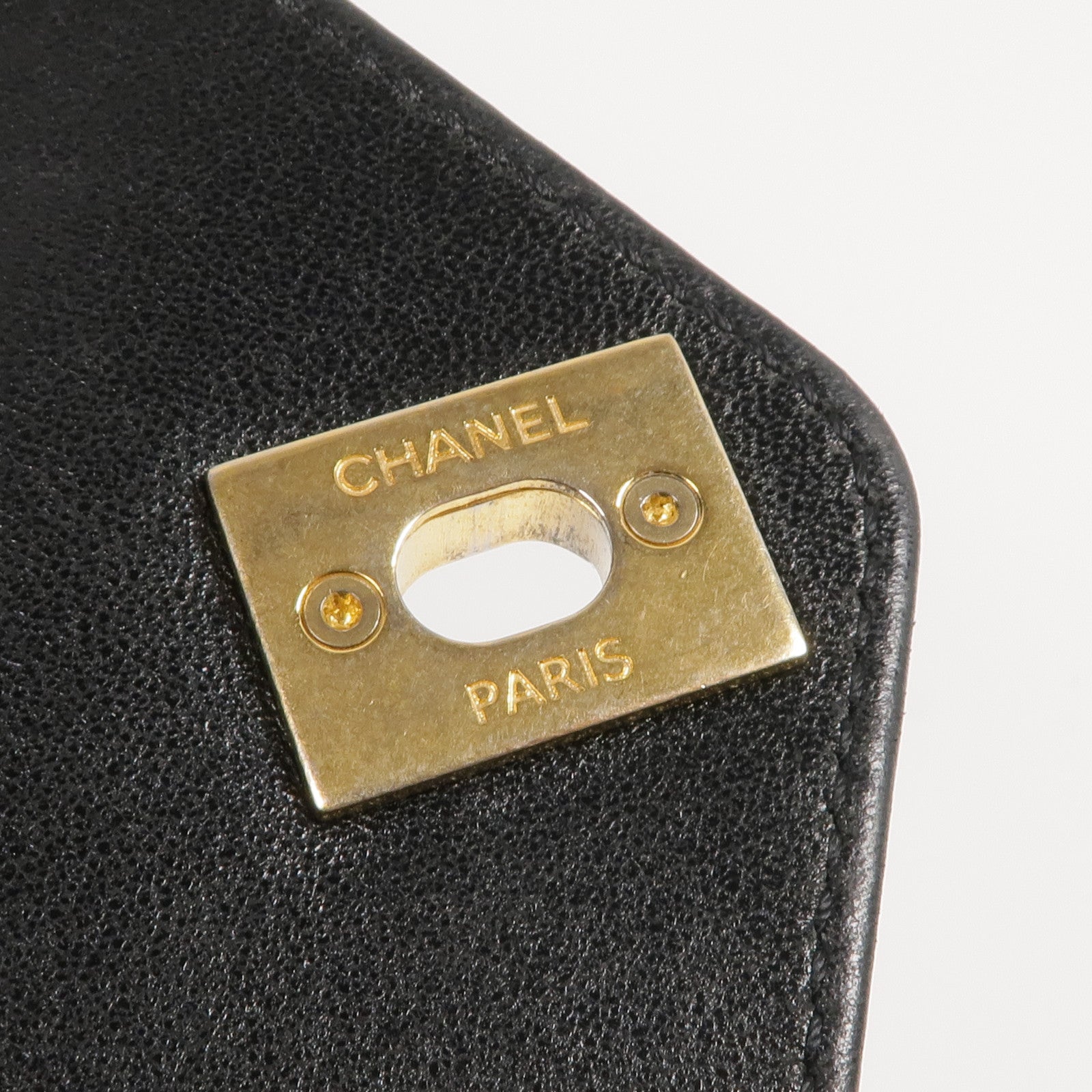 CHANEL 皮革Chain Shoulder金扣鏈帶肩背袋