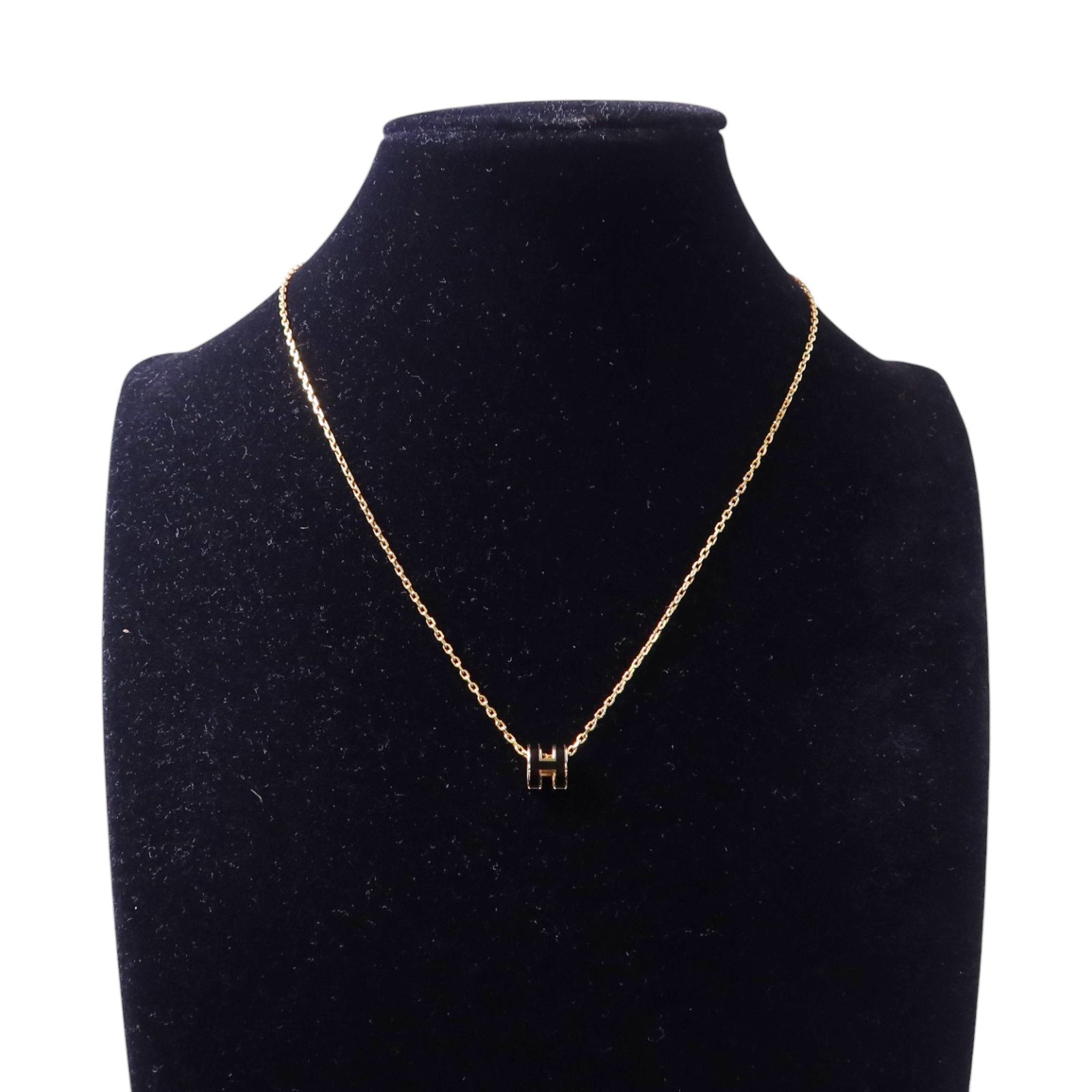 HERMES 金屬/琺瑯Mini Pop H Necklace金扣項鏈