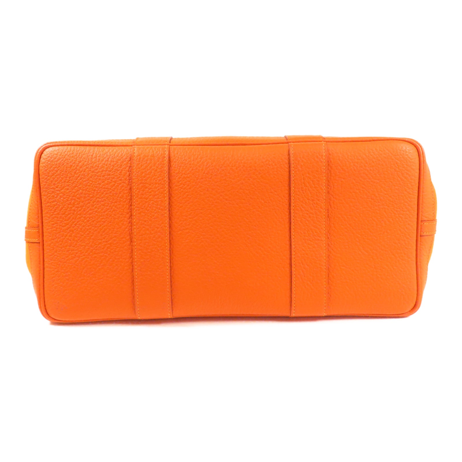 HERMES 帆布Garden Party銀扣手挽袋Orange