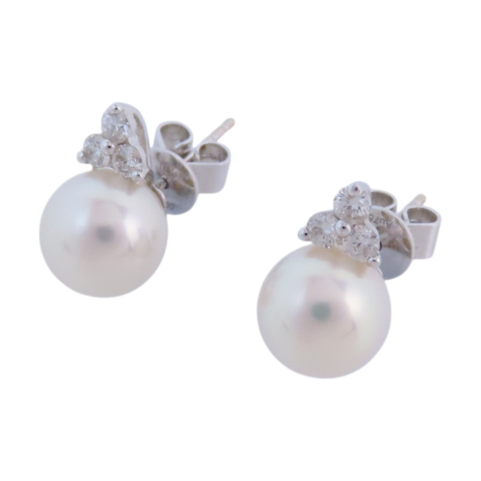 JEWELRY 【激減優惠】18K白金Pearl Diamond Earrings珍珠/鑽石耳環