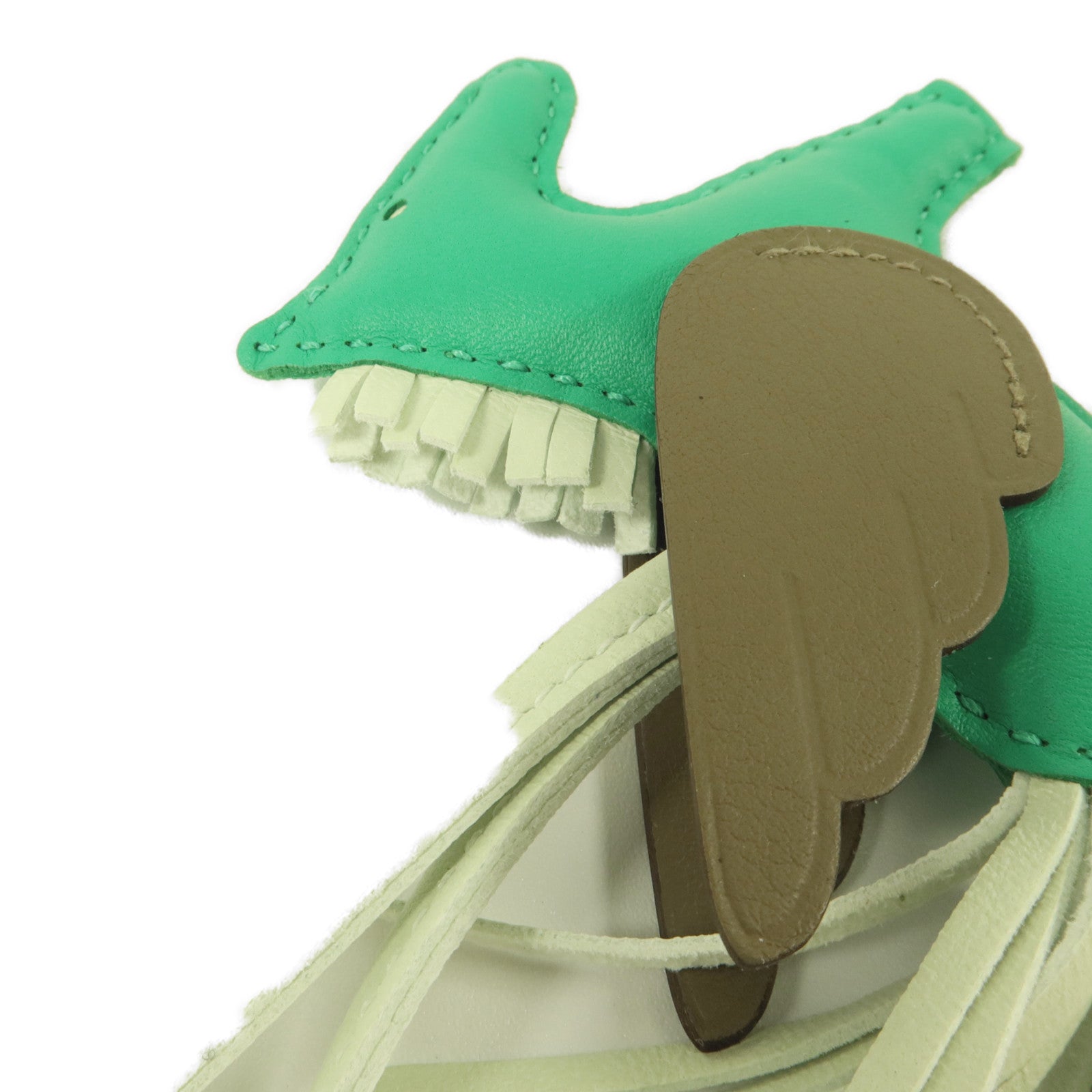 HERMES Milo皮革Rodeo Pegase PM掛飾Menthe/Vert Fizz/Etoupe