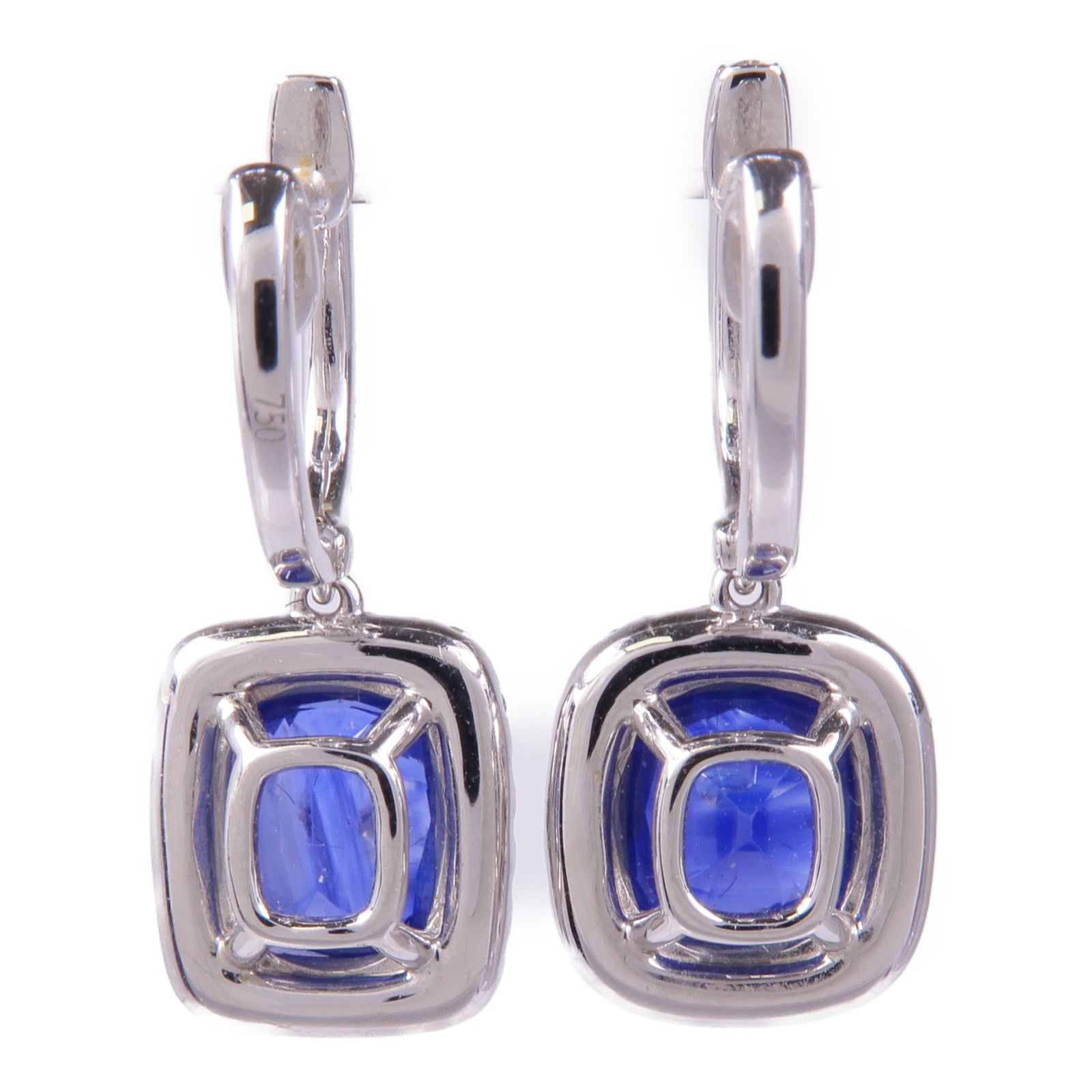 JEWELRY 18K白金Sapphire Earrings藍寶石/鑽石耳環